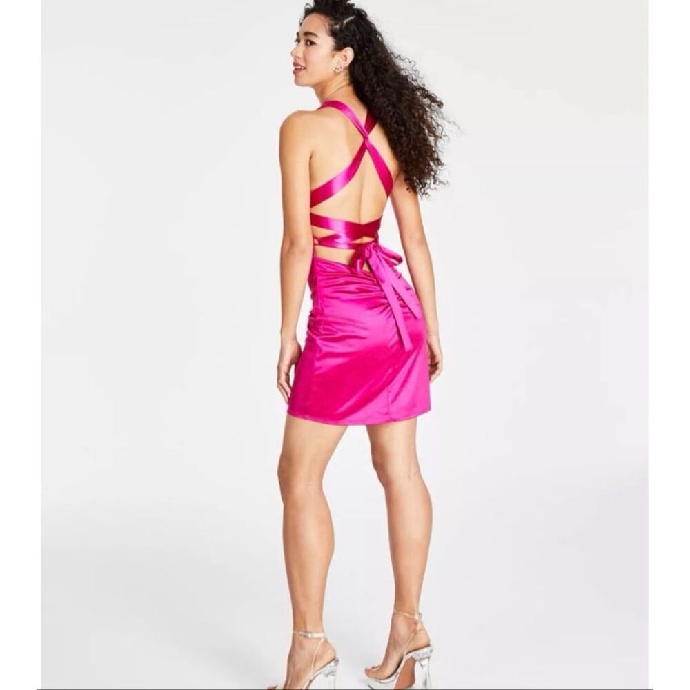 Fuschia Cut Out Back Dress